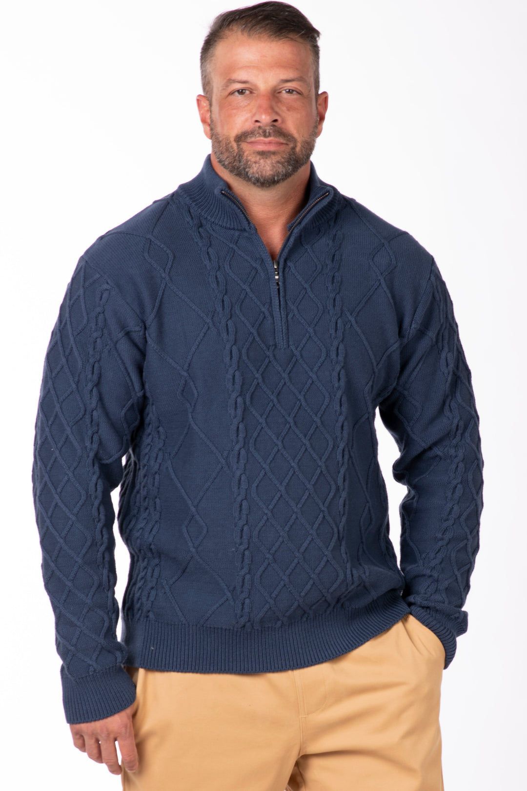 🎁 Men's Fishermans 1/4 Cable Sweater (100% off)