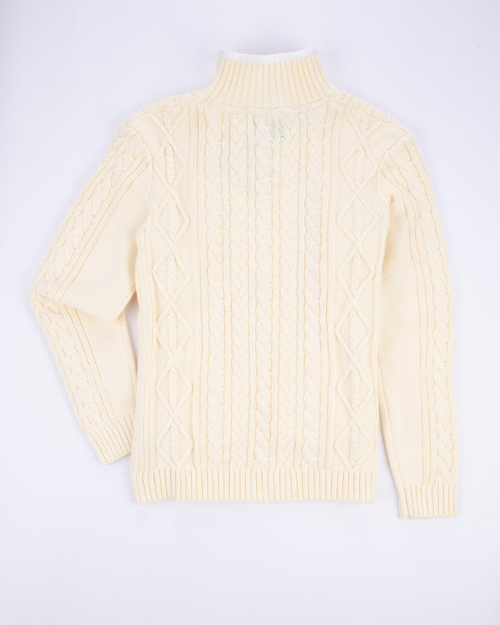 Cable Knit Cardigan-Harbor White