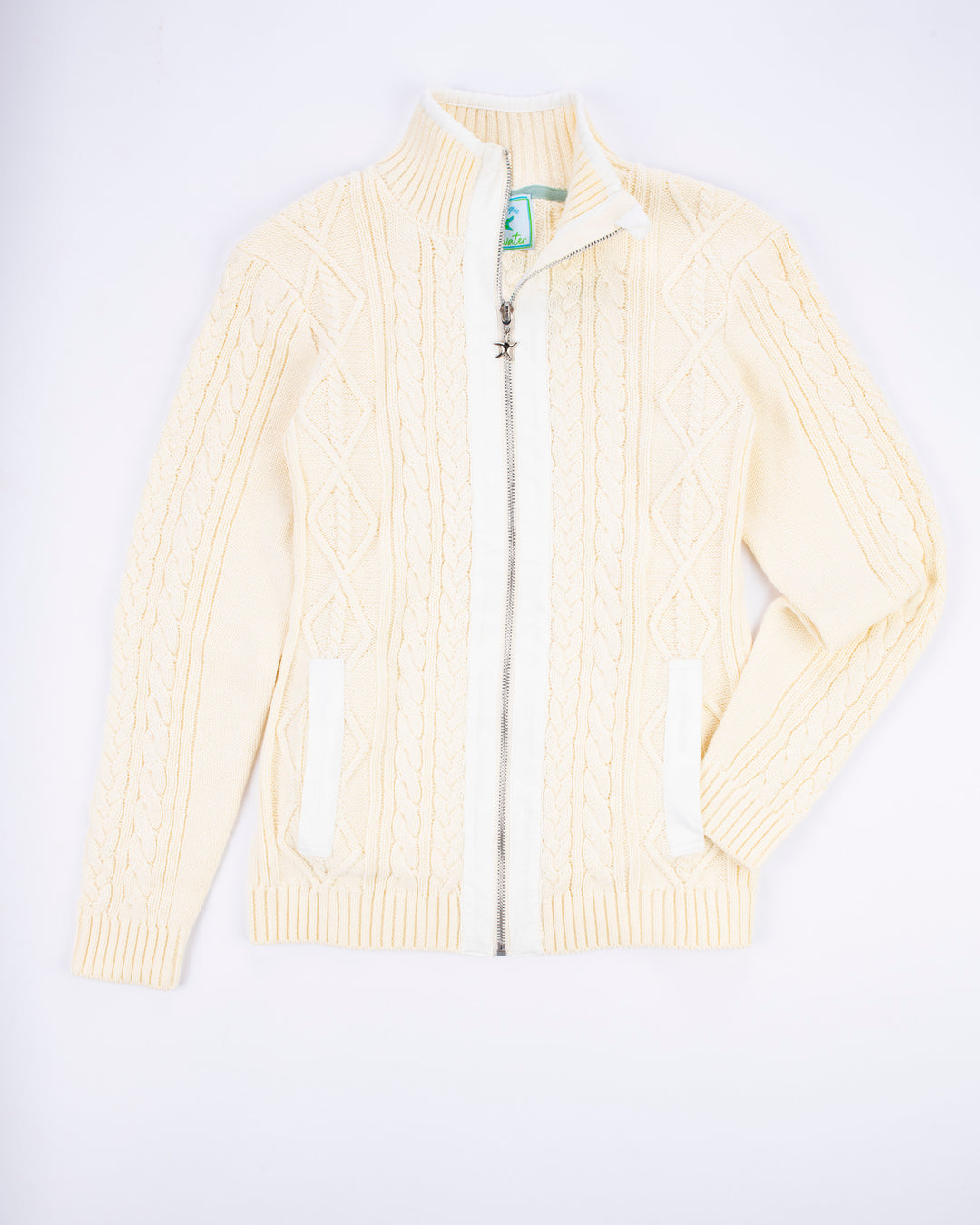Cable Knit Cardigan-Harbor White