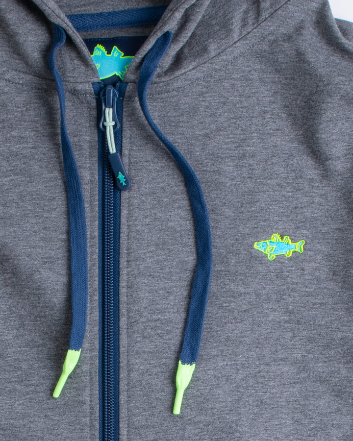 Essential Full Zip-Heathered Charcoal