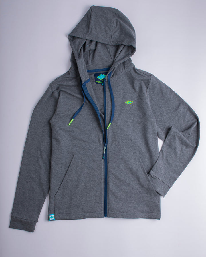 Essential Full Zip-Heathered Charcoal
