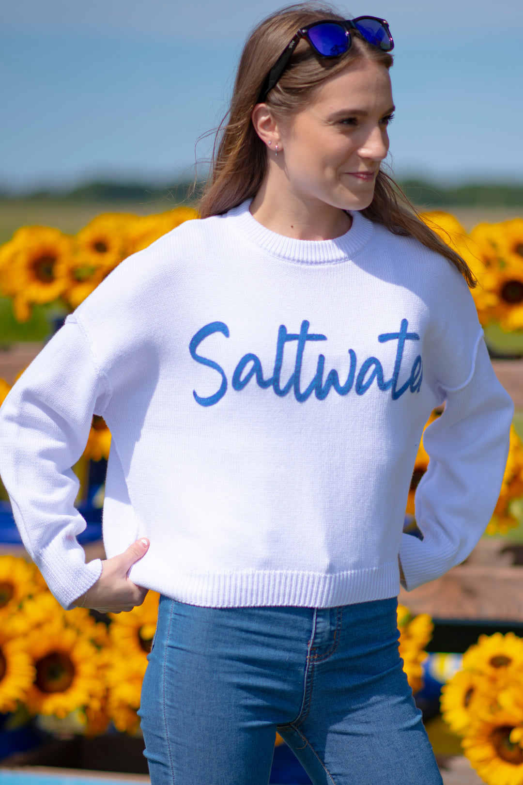 Womens Saltwater Cotton Crew Sweater