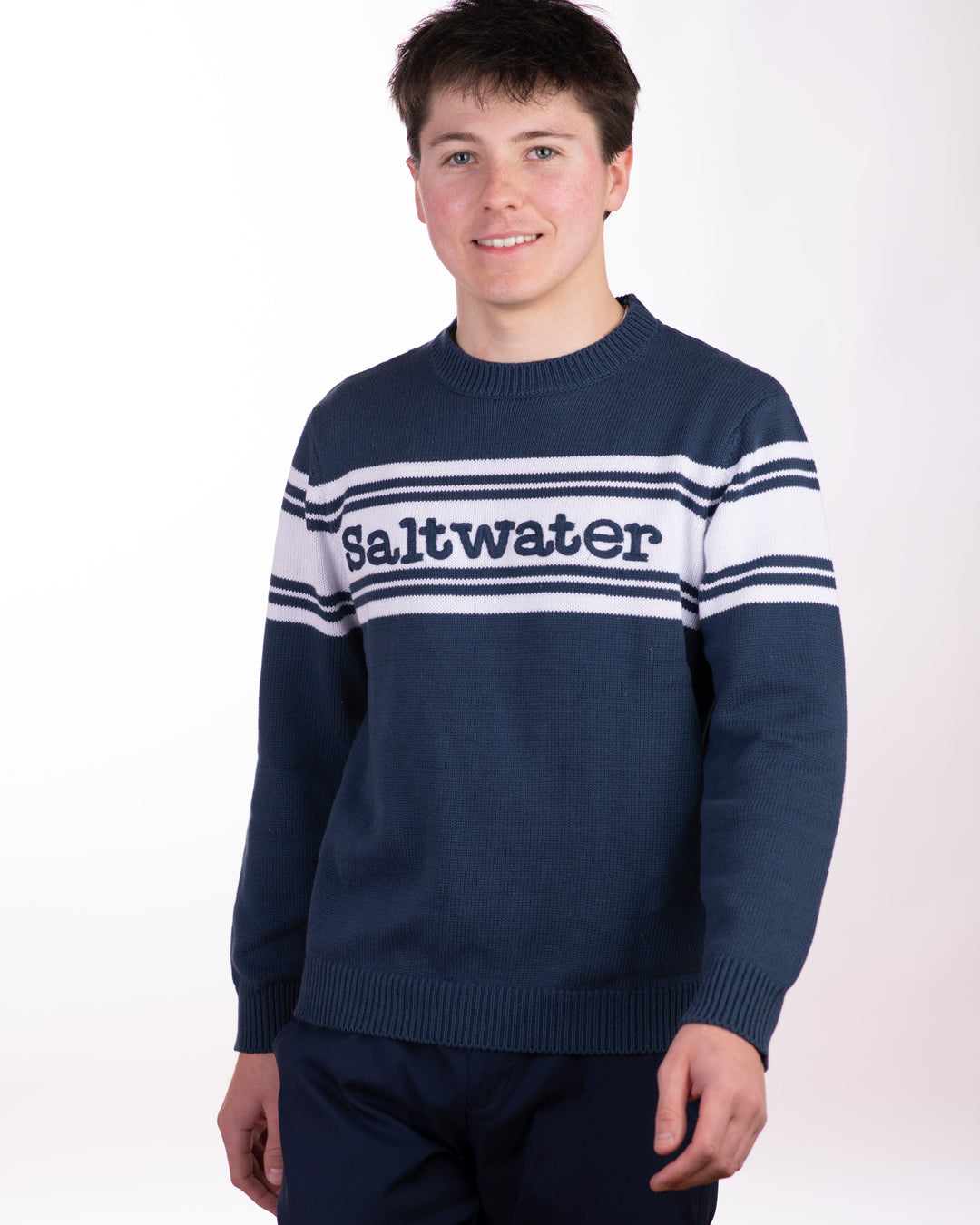 Saltwater Varsity Sweater-Coastal Navy