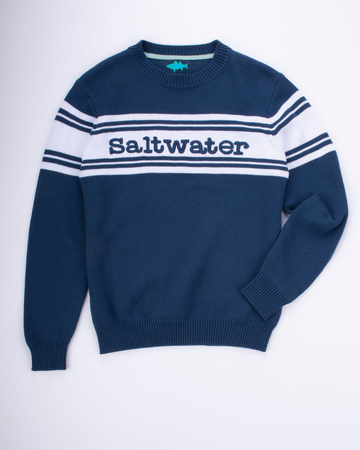Saltwater Varsity Sweater-Coastal Navy