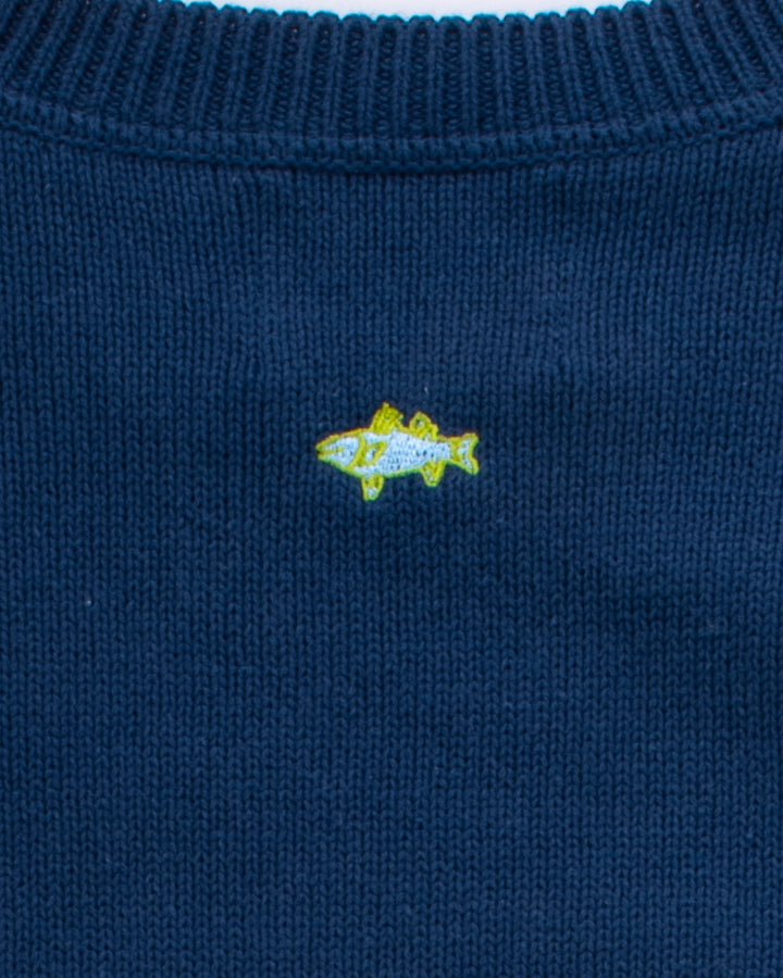 Saltwater Varsity Sweater-Coastal Navy