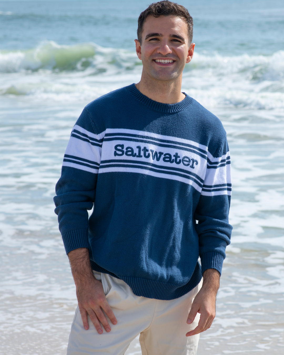 Saltwater Varsity Sweater-Coastal Navy