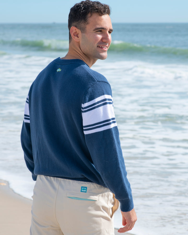 Saltwater Varsity Sweater-Coastal Navy